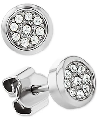 Tommy Hilfiger 2-Pc. Set Pave Stud & Crystal Charm Hoop Earrings