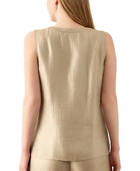 Kasper Women's Shimmer Twill Scoop-Neck Sleeveless Top, Regular & Petite Sizes