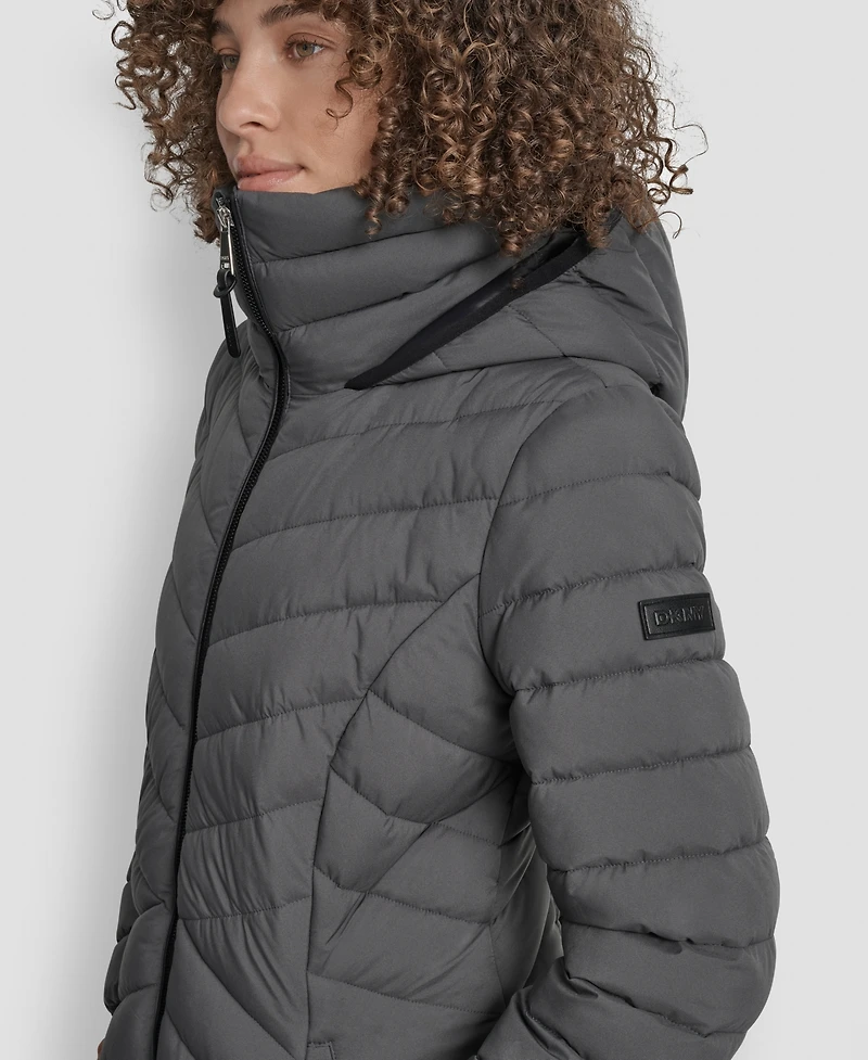 Dkny Women's Bibbed Packable Puffer Coat