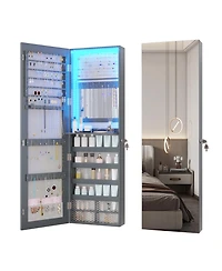Vlsrka Wall/Door Mounted Led Jewelry Storage Mirror Cabinet