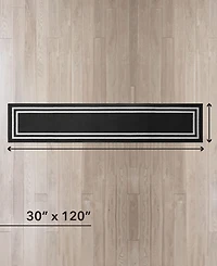 Jean Pierre New York Double Line Border Tufted Runner Rug