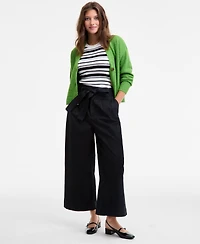 On 34th Women's High-Rise Belted Cropped Wide-Leg Pants, Macy's Exclusive