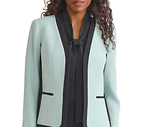 Kasper Women's Contrast-Trim Open-Front Blazer