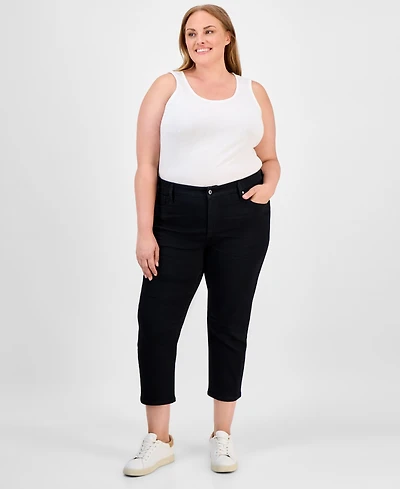 Style & Co Plus Mid Rise Slim Straight Ankle Jeans, Macy's Exclusive