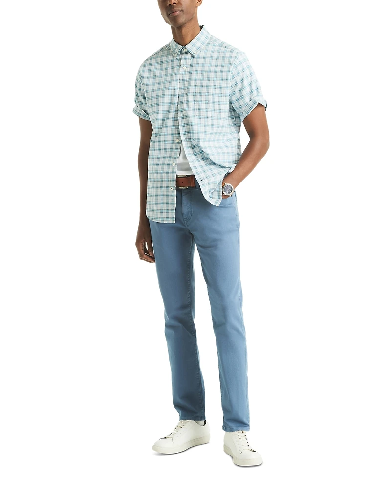 Nautica Men's Short Sleeve Tattersall Button-Down Shirt