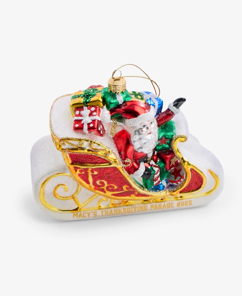 Macy's Thanksgiving Day Parade 2025 Glass Santa's Sleigh Ornament, Macy's Exclusive