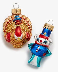 Macy's Thanksgiving Day Parade Set of 4 Glass Mini Ornaments, Macy's Exclusive