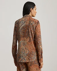 Lauren Ralph Women's Classic-Fit Paisley Crepe Shirt