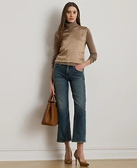Lauren Ralph Women's Geo-Print Wool-Blend Turtleneck Sweater