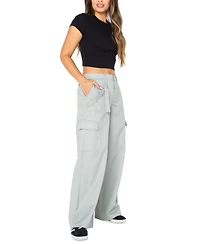 Celebrity Pink Juniors' Cargo Strap Wide-Leg Pants
