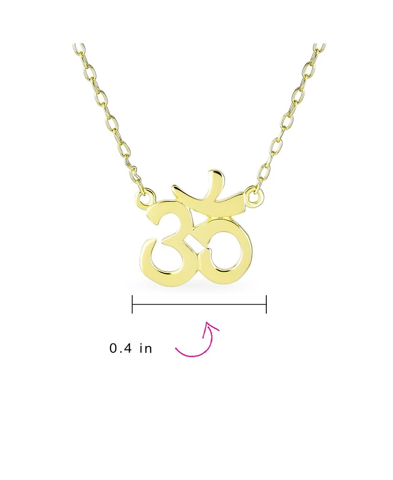 Bling Jewelry Sanskrit Aum Om Pendant Necklace 14K Gold Rose Plated Sterling Silver Harmony Yoga