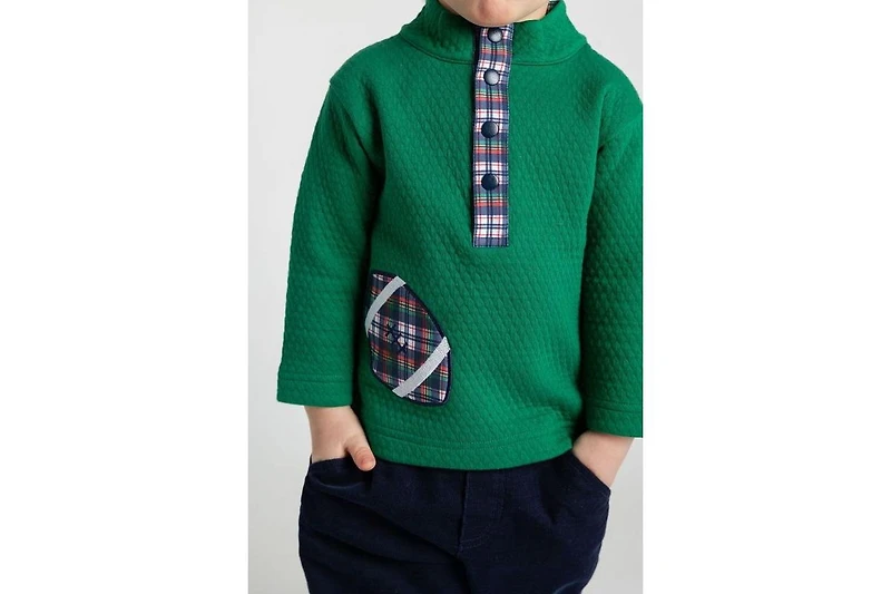 Florence Eiseman Toddler Boys Green Jacquard Knit Pullover With Football