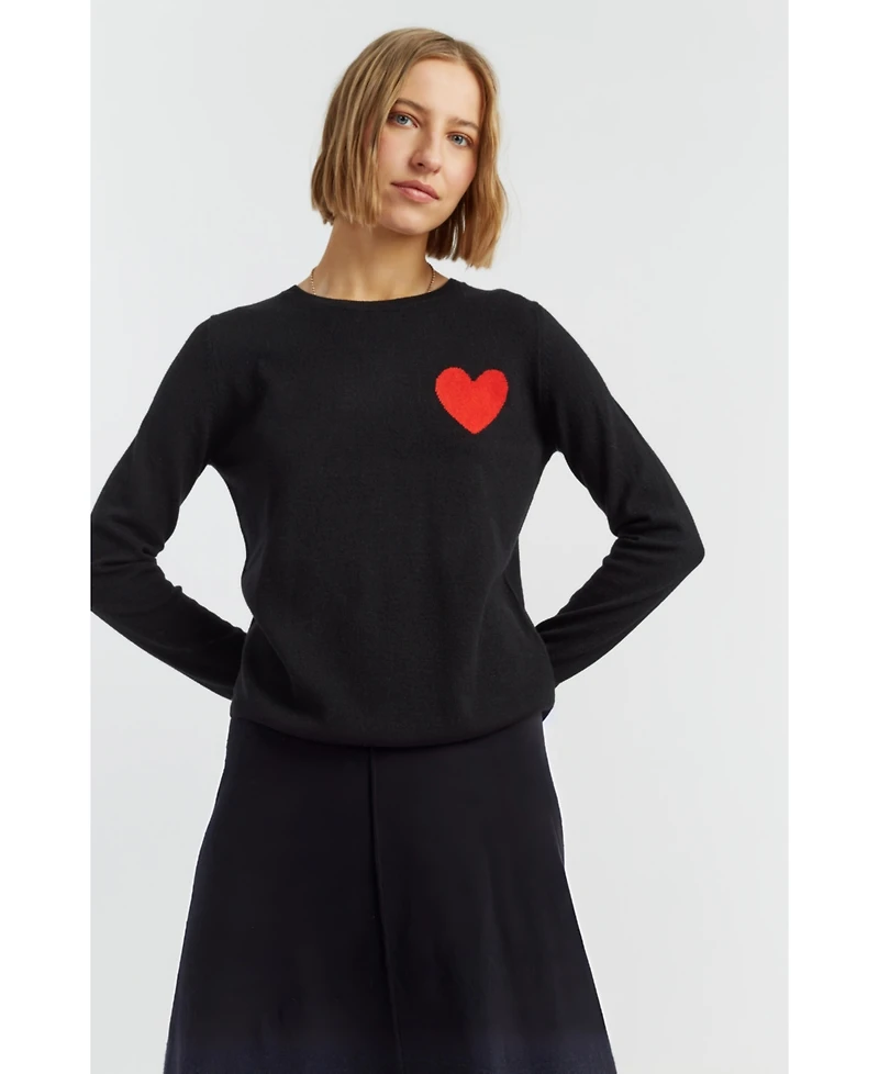 Chinti & Parker Women's Breton Heart Wool Cashmere Sweater
