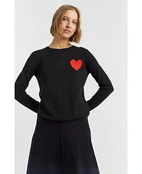 Chinti & Parker Women's Breton Heart Wool Cashmere Sweater