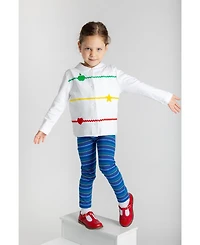 Florence Eiseman Toddler Girls Knit Cardigan With Apple, Star, & Heart