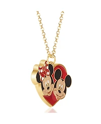 Disney Fashion Minnie Mouse Necklace & Earring Set-imitation Yg Plt