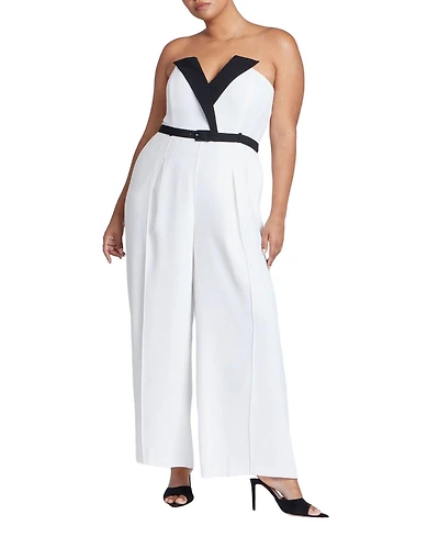 Eloquii Women's Tuxedo Jumpsuit