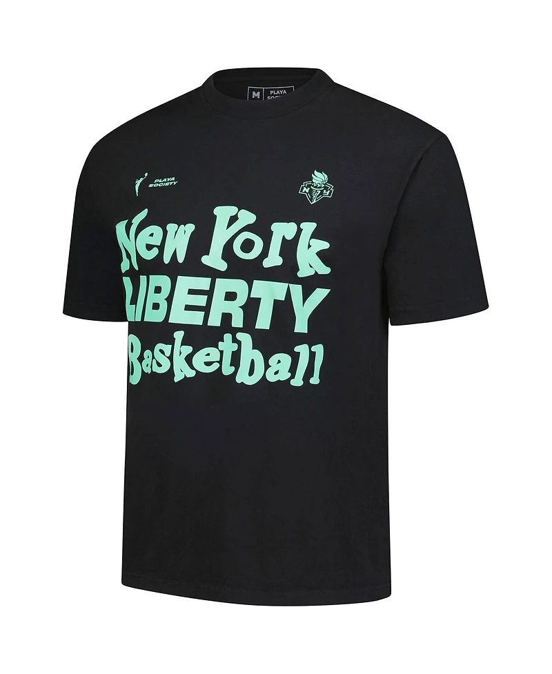 Playa Society Men's and Women's Black New York Liberty Wordmark T-Shirt