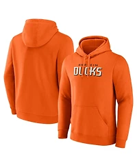 Fanatics Men's Orange Anaheim Ducks Wordmark Logo Fleece Pullover Hoodie