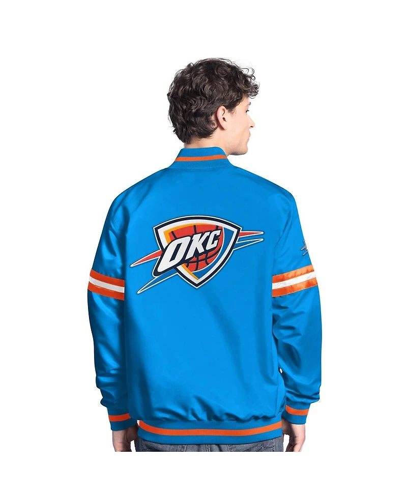 Starter Men's Blue/Orange Oklahoma City Thunder Scout Full Snap Varsity Jacket