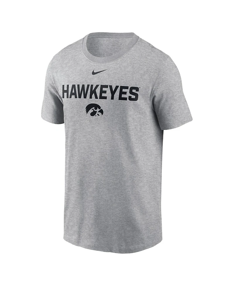 Nike Men's Heather Gray Iowa Hawkeyes Campus 2-Hit T-Shirt