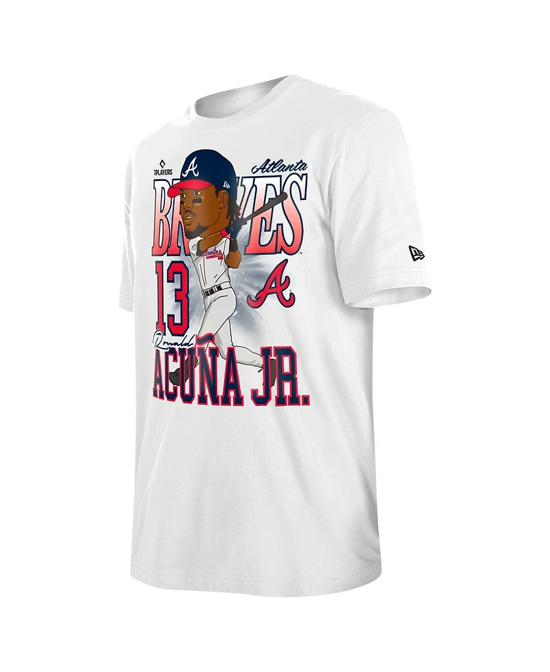 New Era Men's Ronald Acuna Jr. White Atlanta Braves Caricature T-Shirt