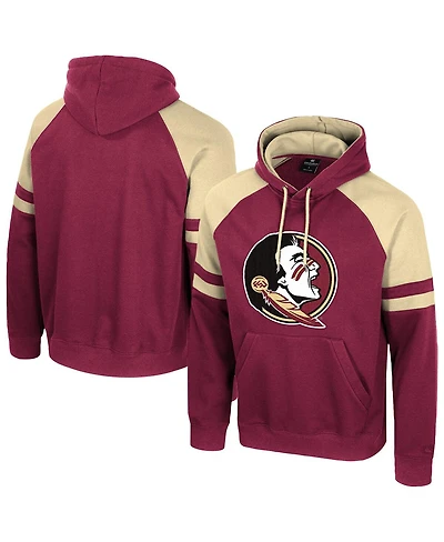 Colosseum Men's Garnet Florida State Seminoles Todd Raglan Pullover Hoodie