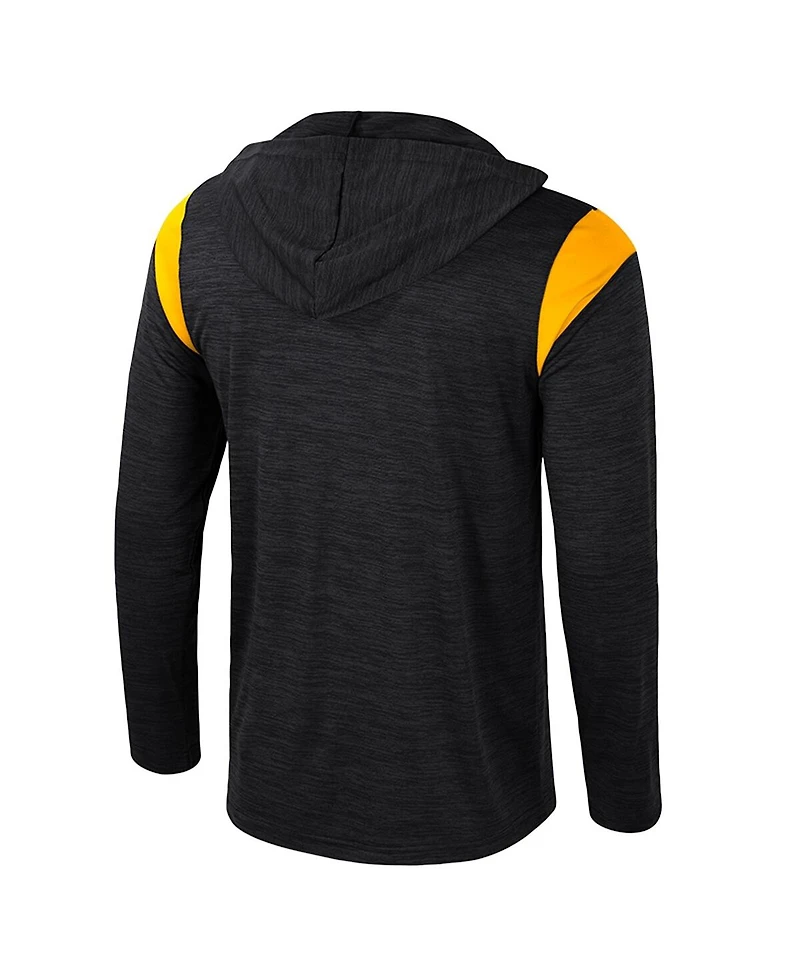 Colosseum Men's Black Iowa Hawkeyes Dozer Half-Zip Wind shirt