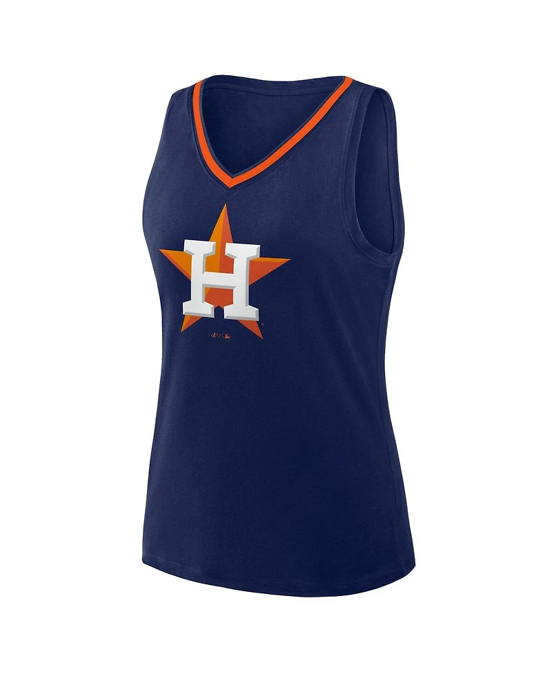 Logo Athletic Women's Navy Houston Astros Stellar Win V-Neck Tank Top