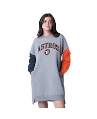 G-iii 4Her by Carl Banks Women's Heather Gray Houston Astros Free Ball Long Sleeve Sneaker Dress