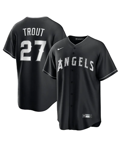 Nike Men's Mike Trout Black Los Angeles Angels Lights Out Replica Player Jersey