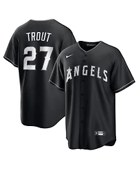 Nike Men's Mike Trout Black Los Angeles Angels Lights Out Replica Player Jersey