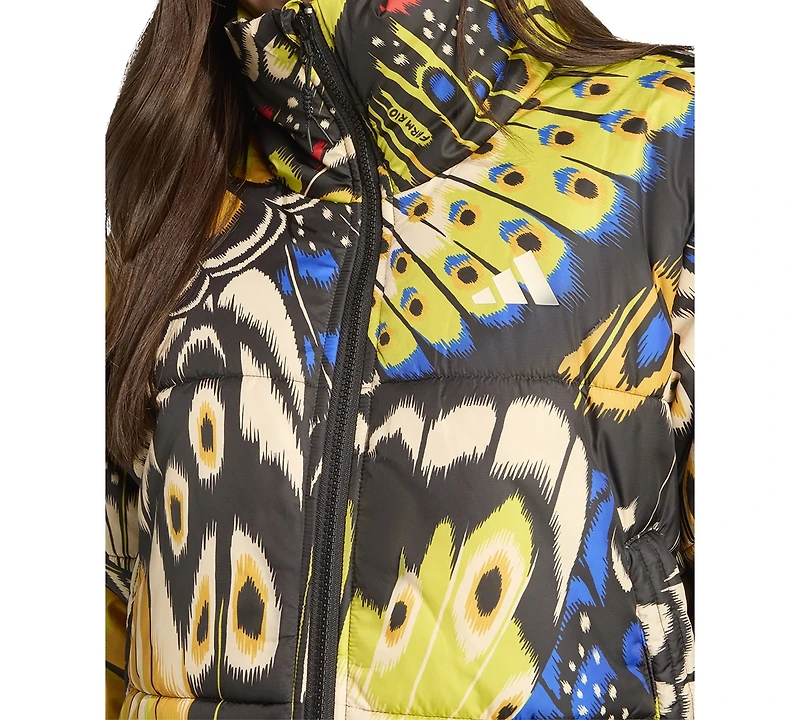 adidas Women's Farm Butterfly-Print Puffer Coat