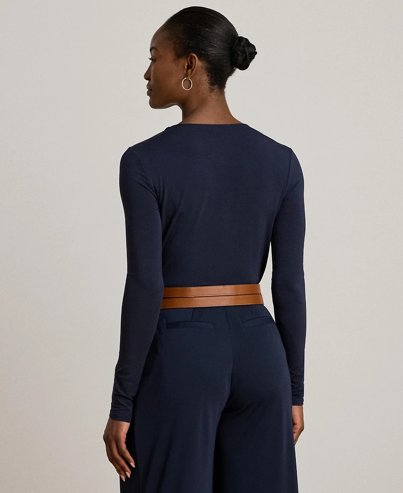 Lauren Ralph Women's Stretch Jersey Asymmetrical Top