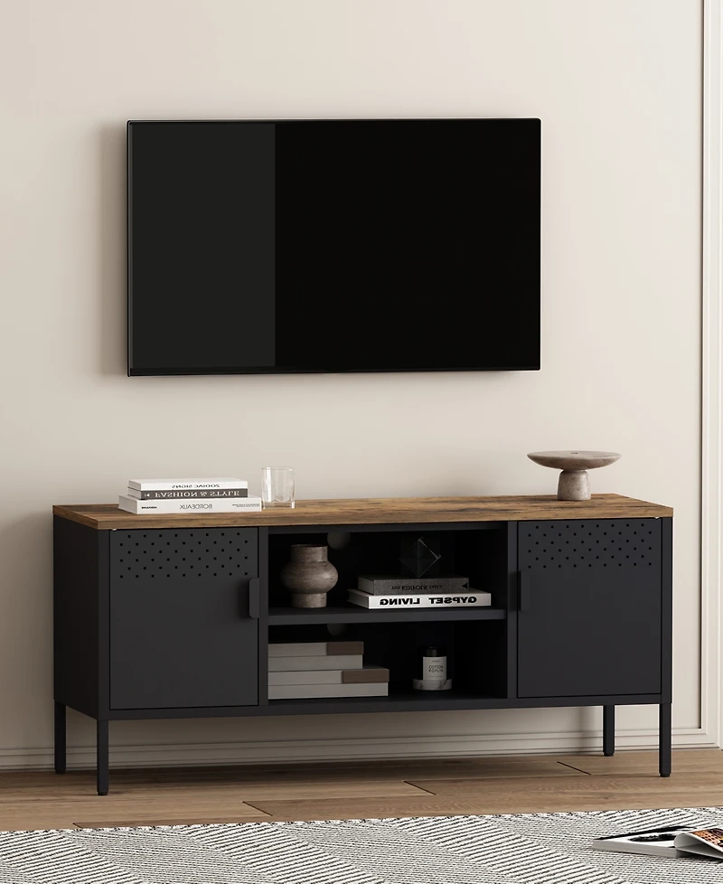 Manhattan Comfort Landen 47.3" 6-Shelf Tv Stand Fits TVs up to 40"