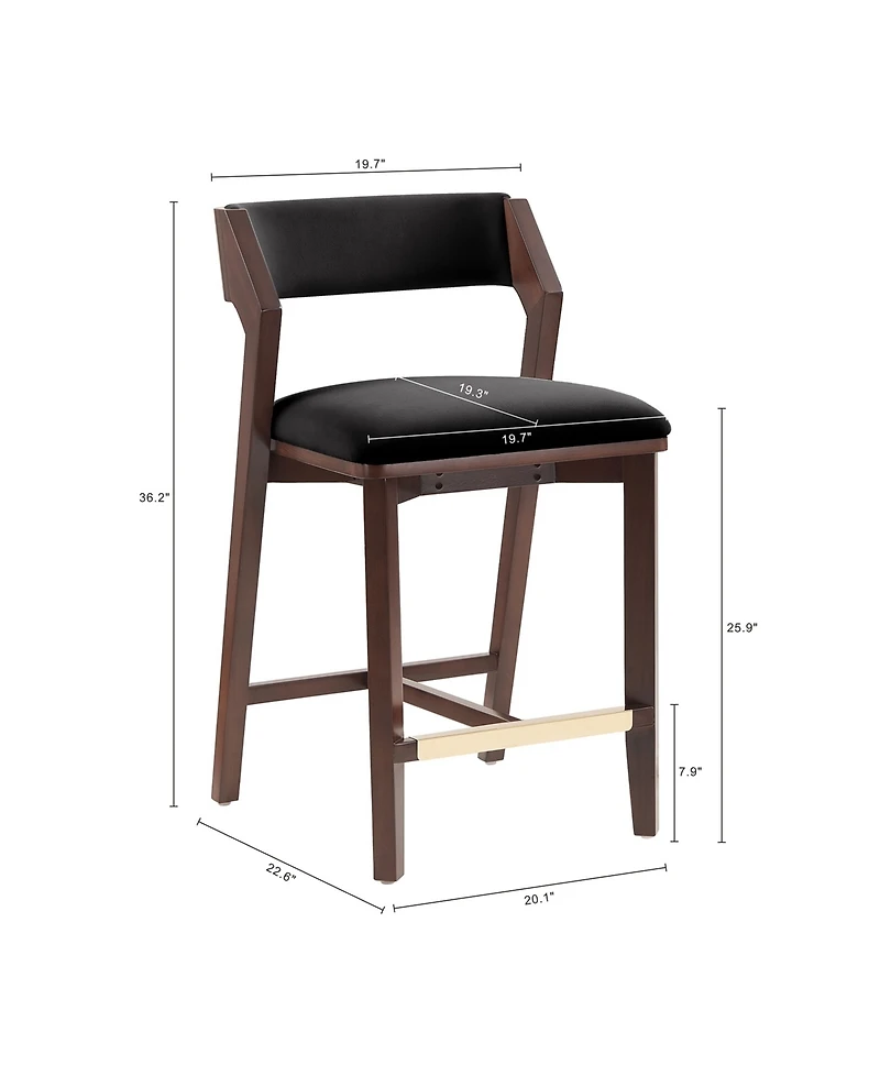 Manhattan Comfort Patricia 36.2" Velvet Upholstered Counter Stool