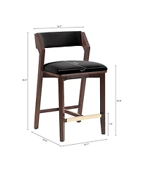 Manhattan Comfort Patricia 36.2" Velvet Upholstered Counter Stool