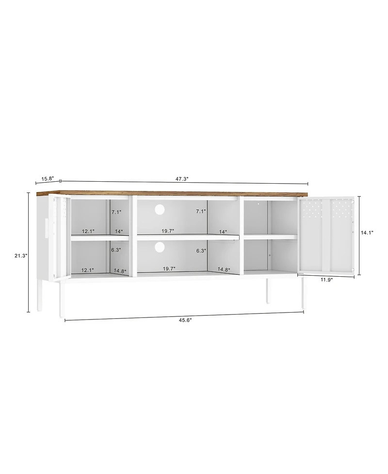Manhattan Comfort Landen 47.3" 6-Shelf Tv Stand Fits TVs up to 40"