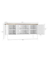 Manhattan Comfort Landen 47.3" 6-Shelf Tv Stand Fits TVs up to 40"