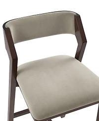 Manhattan Comfort Patricia 39.2" Velvet Upholstered Barstool