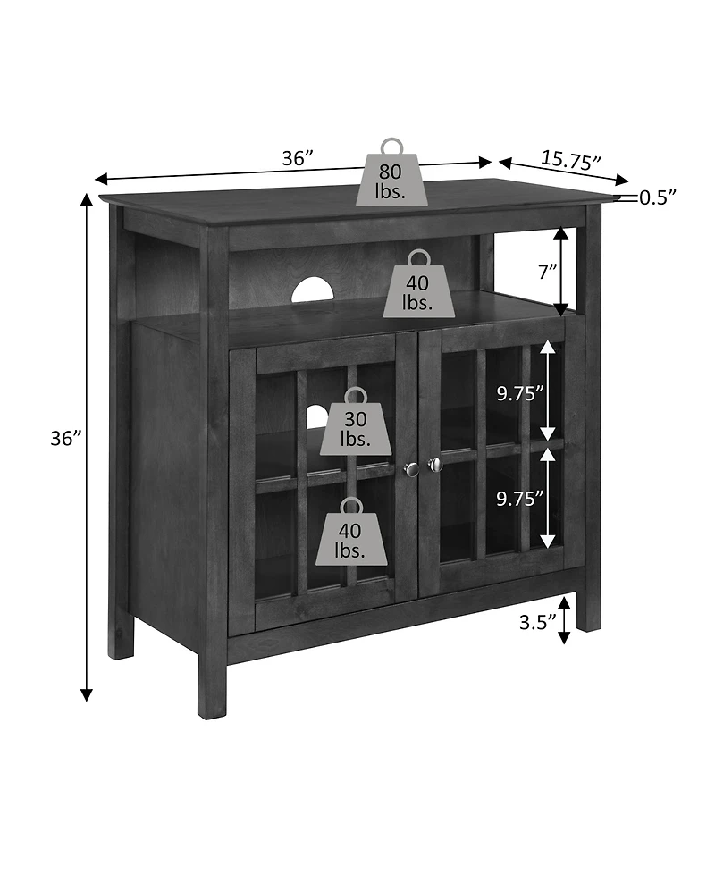 Convenience Concepts 36" Big Sur Highboy Tv Stand with Storage Cabinets