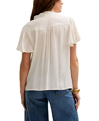 Lily and Lionel London Women's Kew Lace Insert Angel Sleeve Shirt