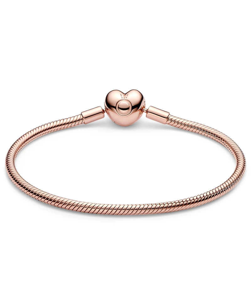 Pandora 14k Gold or Rose-Gold-Plated Barrel Clasp Snake Chain Bracelet