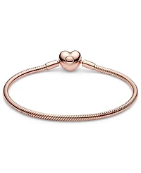 Pandora 14k Gold or Rose-Gold-Plated Barrel Clasp Snake Chain Bracelet