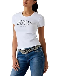 Guess Women's Short-Sleeve Crewneck Logo Tee