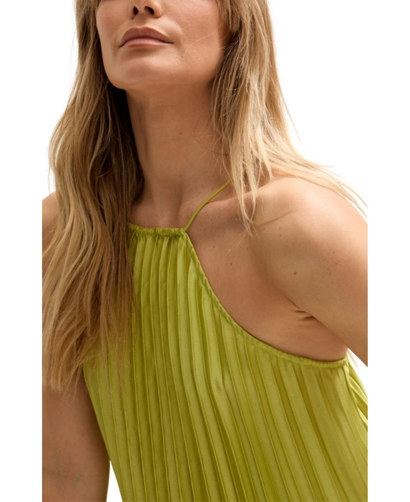 Lily and Lionel London Women's Philomena Halter Neck Pleated Maxi Dress