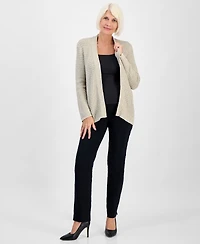 Jones New York Petite Icon Metallic-Knit Cardigan