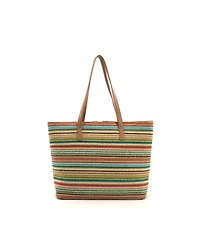 Like Dreams Liora Straw Striped Tote Bag