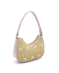 Like Dreams Nyomi Floral Straw Top Handle Shoulder Bag