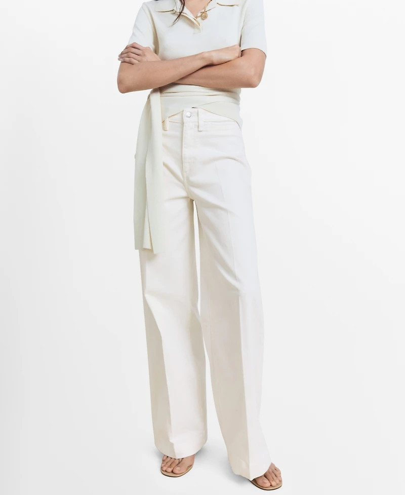 Mango Women's High-Rise Wide Leg Jeans